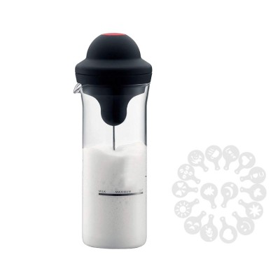 Spumator electric de lapte WELUOT, 450 ml, portabil, capete de agitare duble, Negru foto