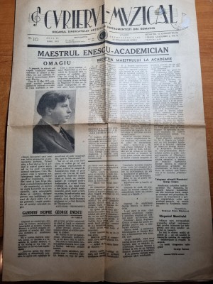 ziarul curierul muzical iunie 1933-omagiu lui george enescu,art george enescu foto