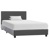 vidaXL Cadru de pat, gri, 100x200 cm, piele ecologică