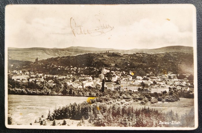 Zalau - Zilah 1930 - Vedere generala - tip fotografie, circulata la Slanic Prahova, timbru intact, 3 stampile perfect lizibile