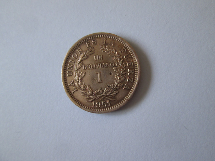 Bolivia 1 Boliviano 1951 Heaton