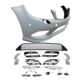 Set bara fata MERCEDES C-CLASS (W204), 03.07-03.2011, cu 6 gauri spalator si senzori parcare; grunduit, de vopsit; type AMG, cu 6 gauri lumini de zi;