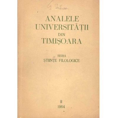 colectiv - Analele universitatii din Timisoara II - 1964. Seria foto