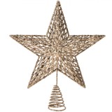 V&acirc;rf Brad 3D, Stea, Bej, 23cm, Metal, Glitter, Oem