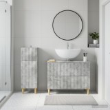 Cumpara ieftin Set de dulapuri pentru baie, 2 piese ARNHEM Gri Beton