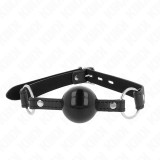 Kink Collar &amp; Gag-Gag cu Bilă Tpe 4 cm cu Lacăt Negru 60 X 2 cm