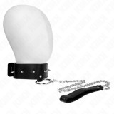 KINK - NECKLACE 65 CM WITH LEASH WITH SILVER STUDS MODEL 2 ADJUSTABLE 36-43 CM X 5 CM, KINK COLLAR &amp; GAG