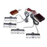Set 4 Lampi LED de siguranta pentru grila frontala, telecomanda, 16W