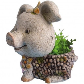 Ghiveci decorativ Strend Pro Pig, ceramica, 32 x 25 x 34 cm foto