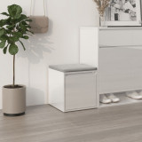 Cutie cu sertar, alb extralucios, 40,5x40x40 cm, lemn compozit GartenMobel Dekor
