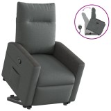 vidaXL Fotoliu rabatabil cu ridicare pe verticală, gri &icirc;nchis, textil
