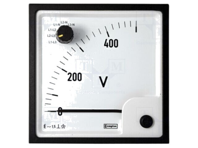 Voltmetru pe panou CROMPTON TE Connectivity 0-300V True RMS Clasa 1,5 - Cod 039-90617-0300-300V