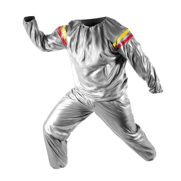 Costum pentru slabit tip sauna, Argintiu Costum pentru slabit tip sauna, Argintiu