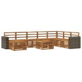 vidaXL Set de canapele de exterior 9 pcs natural Lemn Solid de Acacia 3384755