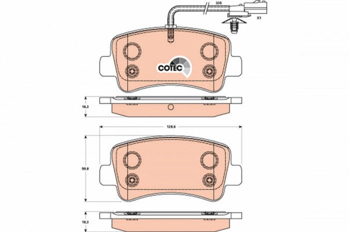 TRW GDB1903 COTEC set placute frana,frana disc