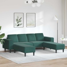 vidaXL Canapea pentru living 3 pcs Verde &icirc;nchis 250 x 188 x 76 cm 3335124