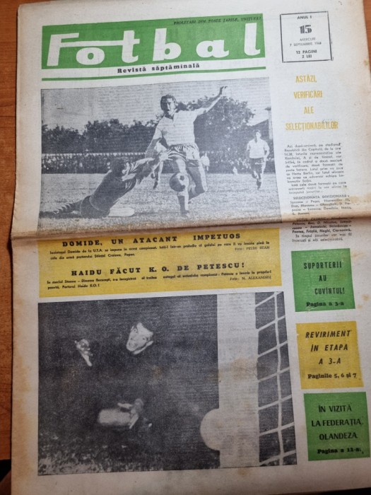 fotbal 7 septembrie 1966-jiul petroseni,farul,steaua bucuresti,petrolul
