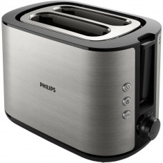 Prajitor de paine Philips Viva Collection HD2650/90, 950 W, 8 setari de prajire, Tava de firmituri detasabila, Incalzitor de chifle, Functie dezghetar