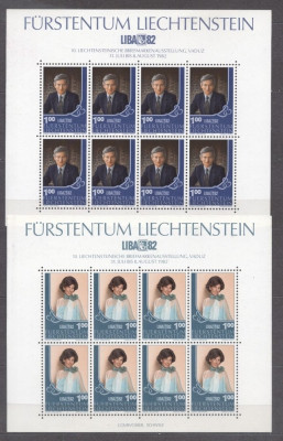 Liechtenstein 1982 Liba 82 stamp exposition, 2 perf. sheetlets, MNH S.502 foto