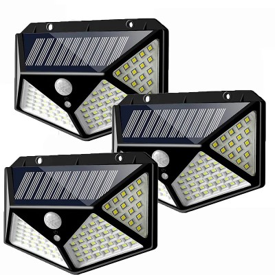 Set 3 Lampi ULTRA 100 LED Solare cu senzor de miscare si lumina 3 moduri ILUMINARE foto