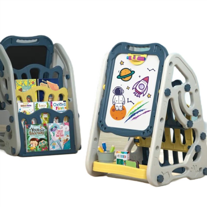 Tabla de desenat 3 in 1 cu doua fete si compartiment special de depozitare pentru carti WePro Store, partea magnetica pentru accesorii si cea neagra p