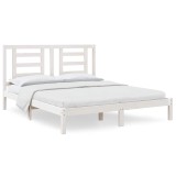 Cumpara ieftin Cadru de pat fara saltea, alb, 160x200 cm, lemn masiv pin