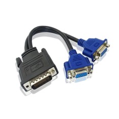 Adaptor DMS-59 tata la dual VGA 15pin tata, Active, suporta rezolutie full HD, cablu convertor dms59