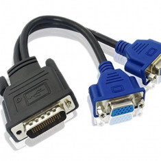 Adaptor DMS-59 tata la dual VGA 15pin tata, Active, suporta rezolutie full HD, cablu convertor dms59