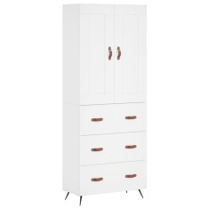 Dulap inalt, alb, 69,5x34x180 cm, lemn compozit