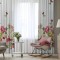 Set draperii dim-out model floral cu rejansa din bumbac tip fagure, Madison, 150x225 cm, densitate 700 g/ml, Parrot Tulipa, 2 buc