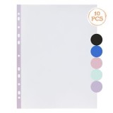Set Folii Transparente de Protecție Documente A4 cu Margine Colorată, 10 buc, 0.04mm, CMCLASS