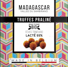 Trufe de ciocolata belgiana cu praline, artizanale, Madagascar, eco 75g, Millesime foto