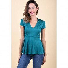 Bluza Satin Vila Seller Turcoaz Inchis foto