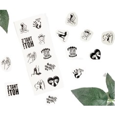Set 10 Tatuaje Temporare Kinky Collection, Negru
