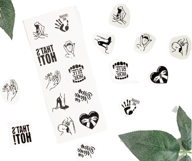 Set 10 Tatuaje Temporare Kinky Collection, Negru