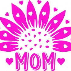 Sticker decorativ, Happy Mother, Roz, 74 cm, 7348ST