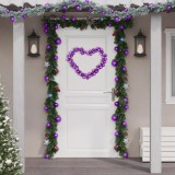 Cumpara ieftin Ghirlandă de Crăciun cu globuri, violet, 175 cm, polistiren