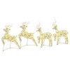 Set 4 Renii LED vidaXL, Auriu, PET, 80 LED-uri, Interior/Exterior, 44x18x65.5cm, Decoratiuni Craciun, USB