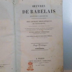 OEUVRES DE RABELAIS. DES SONGES DROLATIQUES DE PANTAGRUEL EY D'UN NOUVEAU COMMENTAIRE par ESMANGART et ELOI JOHANNEAU 1823