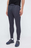 Adidas pantaloni de trening culoarea gri, neted