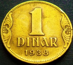 Moneda istorica 1 DINAR - YUGOSLAVIA, anul 1938 *cod 2436
