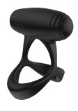 Inel de Penis Optima Cross Expert C-Ring, 10 Moduri Vibratii, Silicon, USB Magnetic, Negru