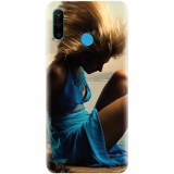 Husa silicon pentru Huawei P30 Lite, Girl In Blue Dress