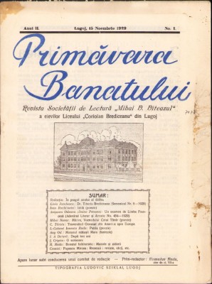Z82 Primăvara Banatului, 1/1929, Lugoj foto