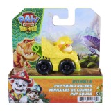 Patrula catelusilor filmul cu dinozauri pup squad racers vehicul cu figurina rubble 6.5cm