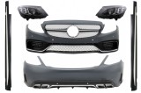 Pachet exterior C63 Design cu faruri Full LED pentru Mercedes Clasa C W205 Sedan