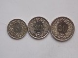 LOT 3 MONEDE-5.10,20 RAPPEN ELVETIA