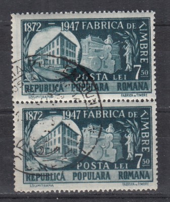 ROMANIA 1948 LP 227 FABRICA DE TIMBRE PERECHE STAMPILAT foto