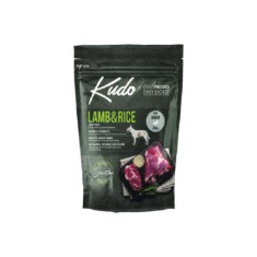 Kudo Junior Mediu-Maxi, hrană uscată pentru c&acirc;ini, presată la rece, miel și orez, 3kg