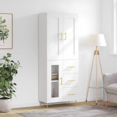 vidaXL Dulap &icirc;nalt, alb, 69,5x34x180 cm, lemn compozit